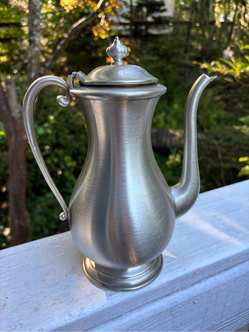 Lenox Kirk Stieff Brushed Pewter Coffee Tea Pot - Elegant Home Dining Drinkware